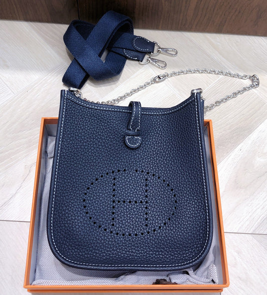 Evelyn Mini Original TC Leather Crossbody Bag - Night Blue