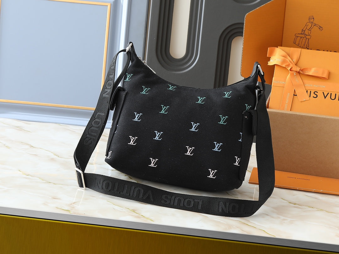 All-leather khaki monogram bag