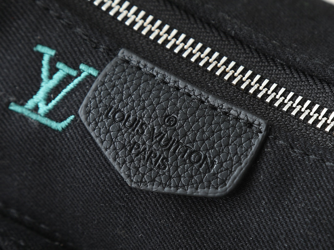 All-leather khaki monogram bag