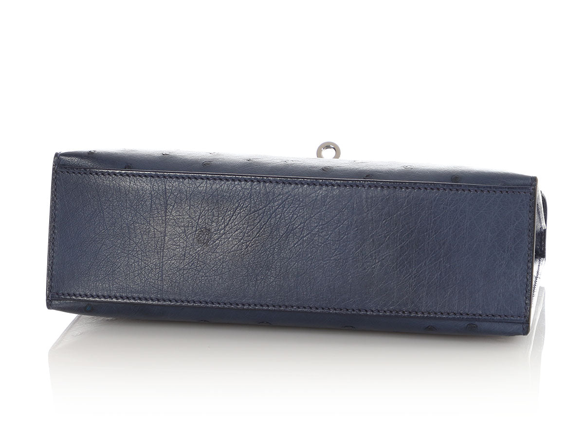 Kelly Pochette Clutch Bag crafted from top-layer cowhide with ostrich pattern